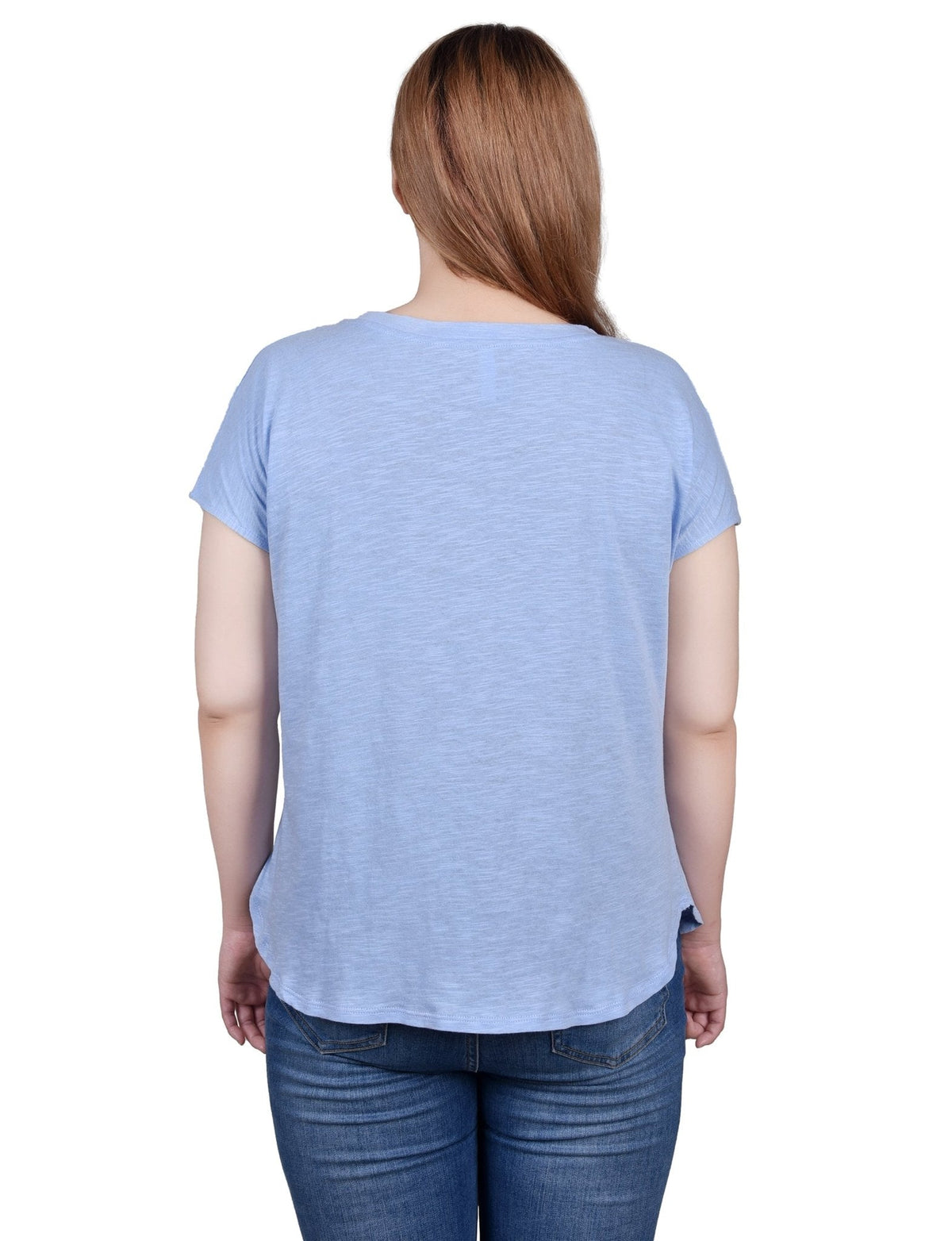 Dressbarn Popular | Short Sleeve Slub Knit Top - Petite