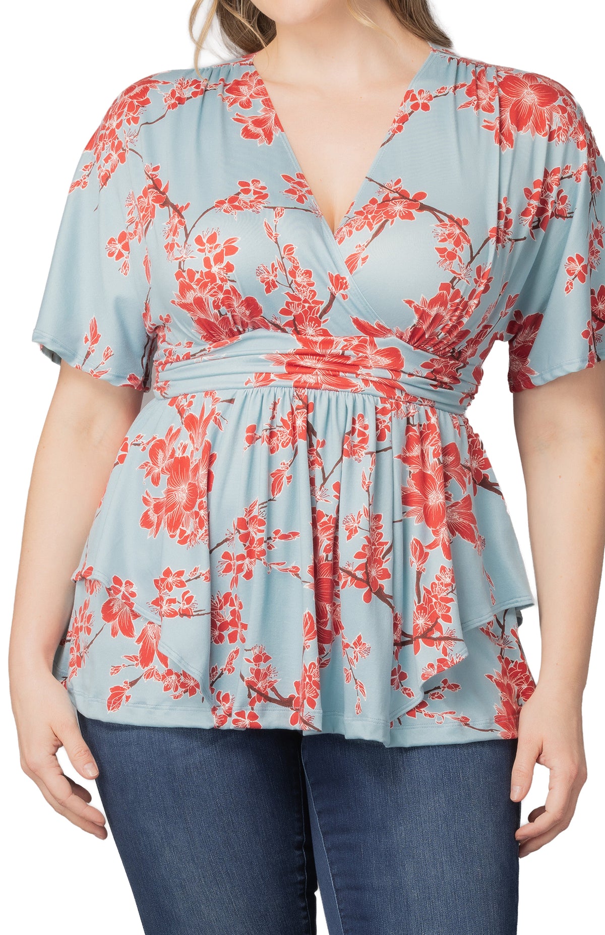 Dressbarn Featured | Encore Print Top -Cherry Blossom Print - Plus