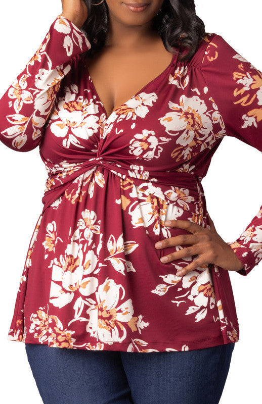 Dressbarn New | Abigail Long Sleeve Twist Top - Plus