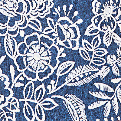 Dressbarn Recommended | Alfred Dunner Floral Border Embroidered Split Neck Top