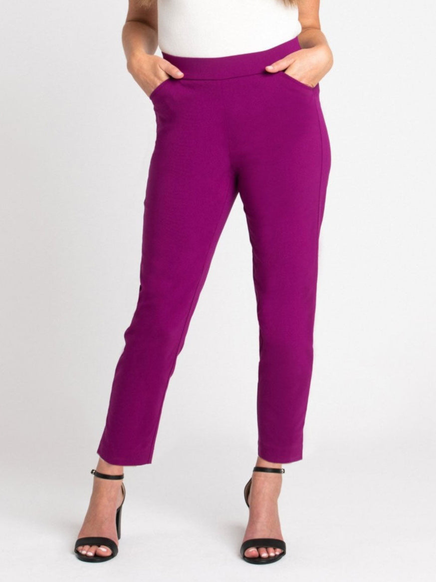 Dressbarn Featured | Roz & Ali™ Superstretch Magenta Pull On Ankle Pants