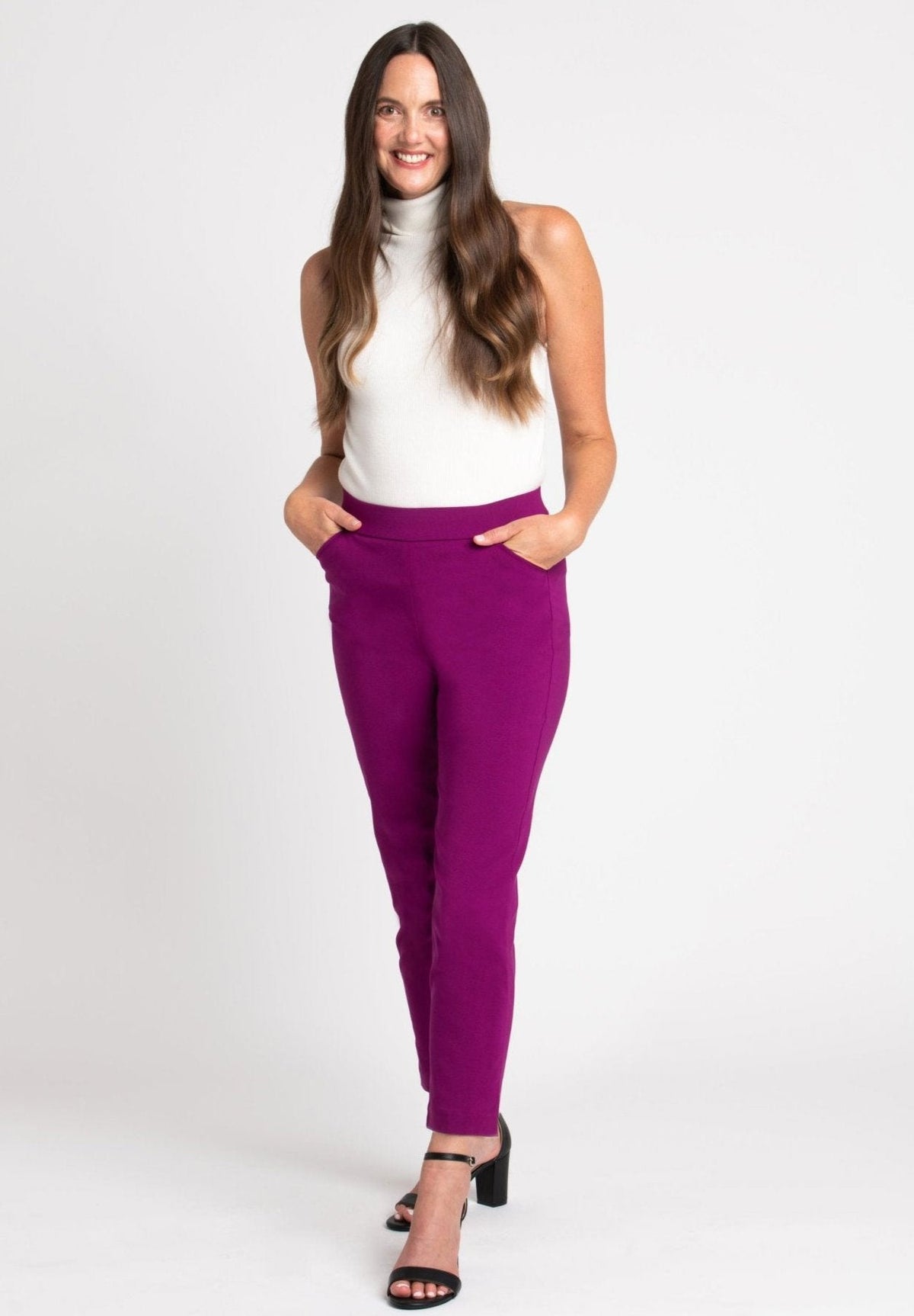 Dressbarn Featured | Roz & Ali™ Superstretch Magenta Pull On Ankle Pants