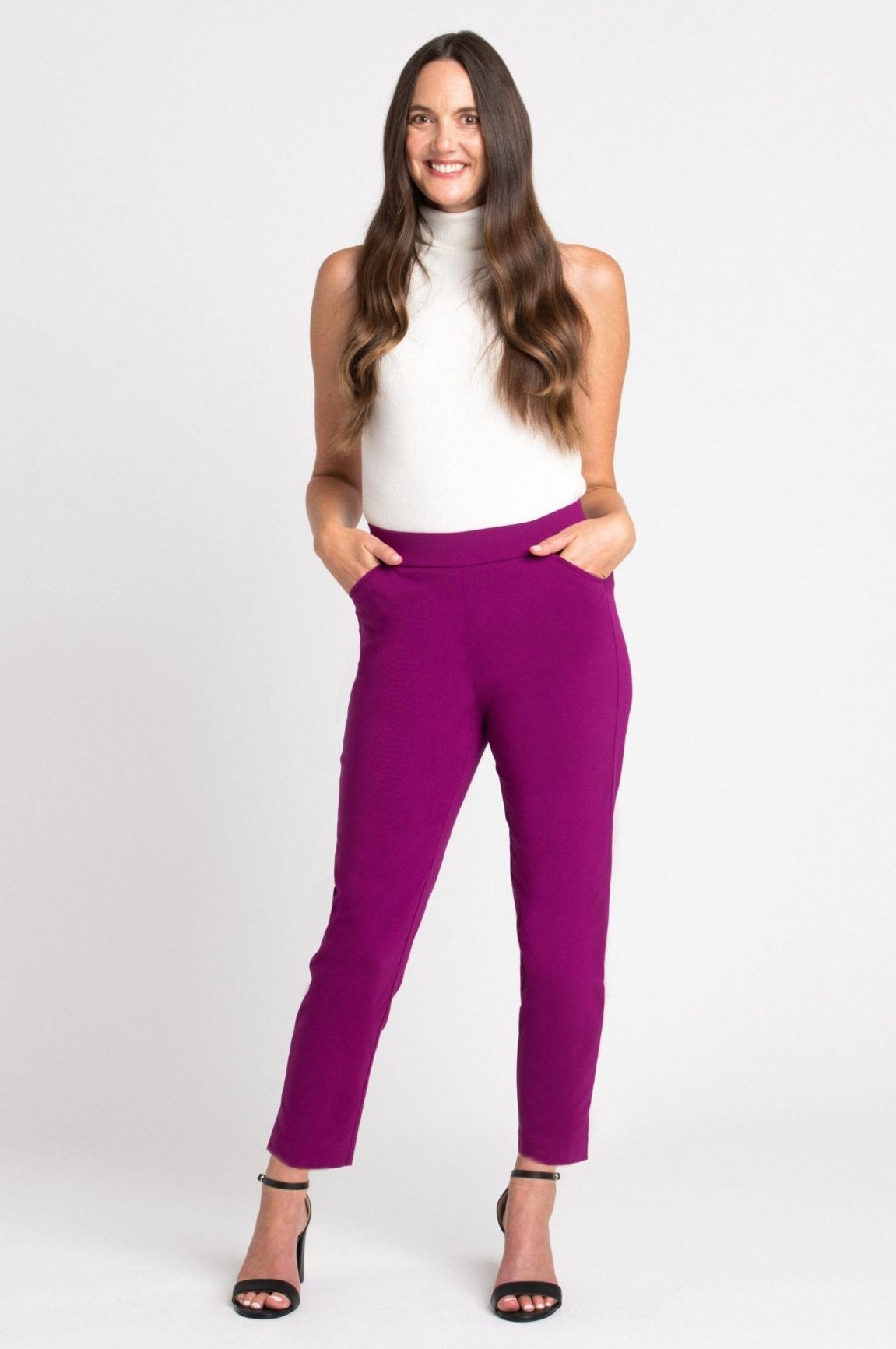 Dressbarn Featured | Roz & Ali™ Superstretch Magenta Pull On Ankle Pants