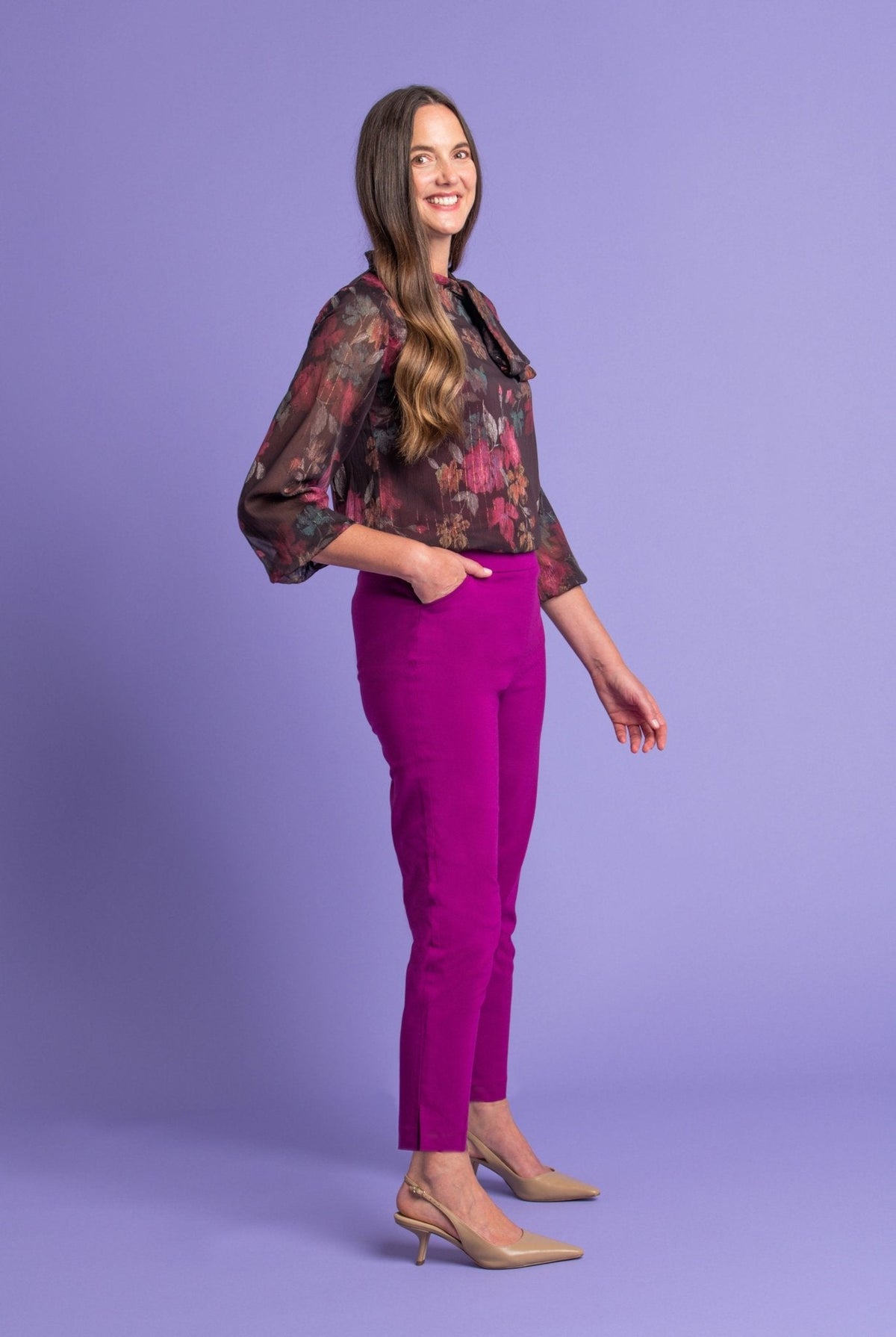 Dressbarn Featured | Roz & Ali™ Superstretch Magenta Pull On Ankle Pants