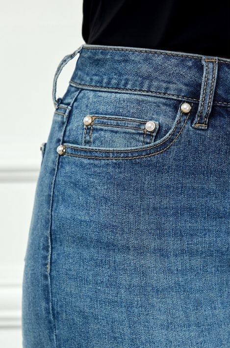 Dressbarn Recommended | Westport Signature Straight Leg Pearl Rivet Denim Jeans, Plus