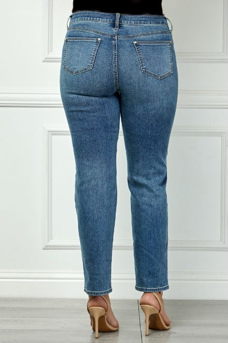Dressbarn Recommended | Westport Signature Straight Leg Pearl Rivet Denim Jeans, Plus