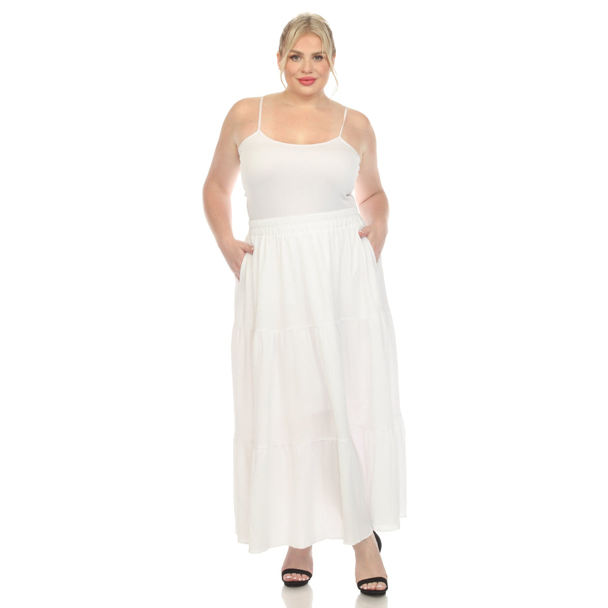 Dressbarn Trending | Pleated Tiered Maxi Skirt - Plus