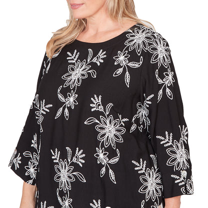 Dressbarn New | Alfred Dunner Tossed Floral Embroidered Top, Plus