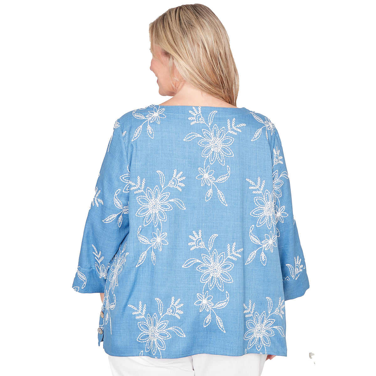 Dressbarn New | Alfred Dunner Tossed Floral Embroidered Top, Plus