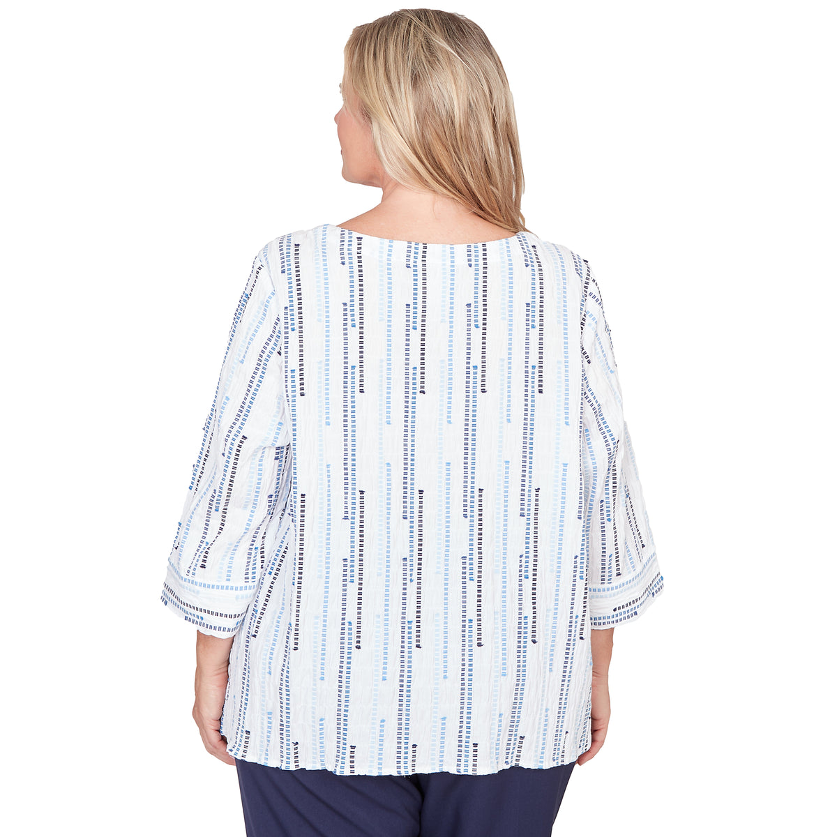 Dressbarn Popular | Alfred Dunner Spliced Jacquard Stripe Top, Plus