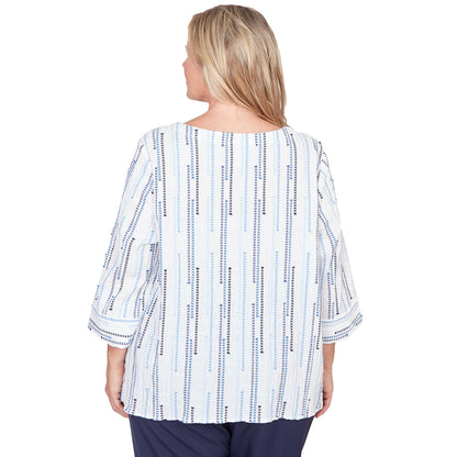 Dressbarn Popular | Alfred Dunner Spliced Jacquard Stripe Top, Plus