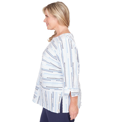 Dressbarn Popular | Alfred Dunner Spliced Jacquard Stripe Top, Plus