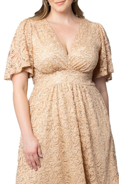 Dressbarn Trending | Starry Sequined Lace Cocktail Dress - Plus