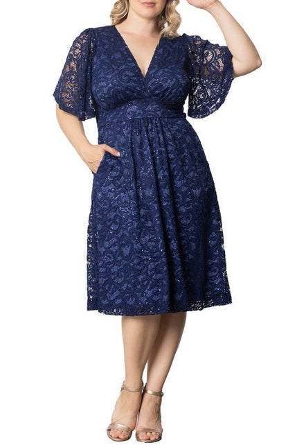 Dressbarn Trending | Starry Sequined Lace Cocktail Dress - Plus