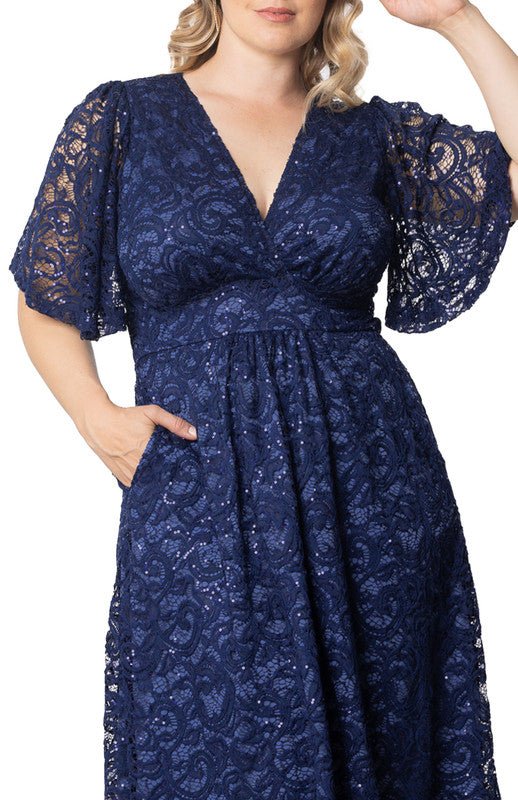 Dressbarn Trending | Starry Sequined Lace Cocktail Dress - Plus