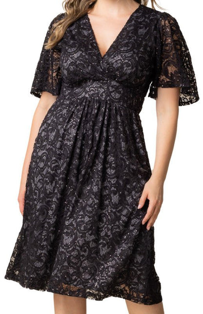 Dressbarn Trending | Starry Sequined Lace Cocktail Dress - Plus