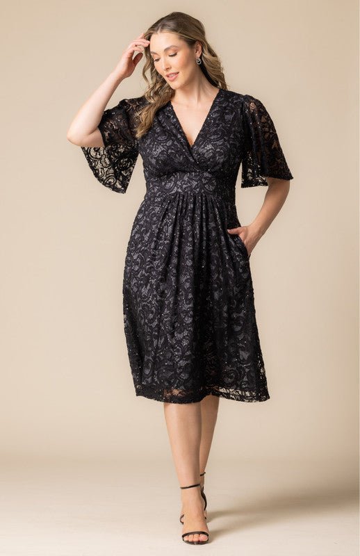 Dressbarn Trending | Starry Sequined Lace Cocktail Dress - Plus