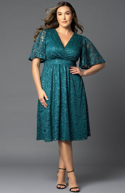 Dressbarn Trending | Starry Sequined Lace Cocktail Dress - Plus