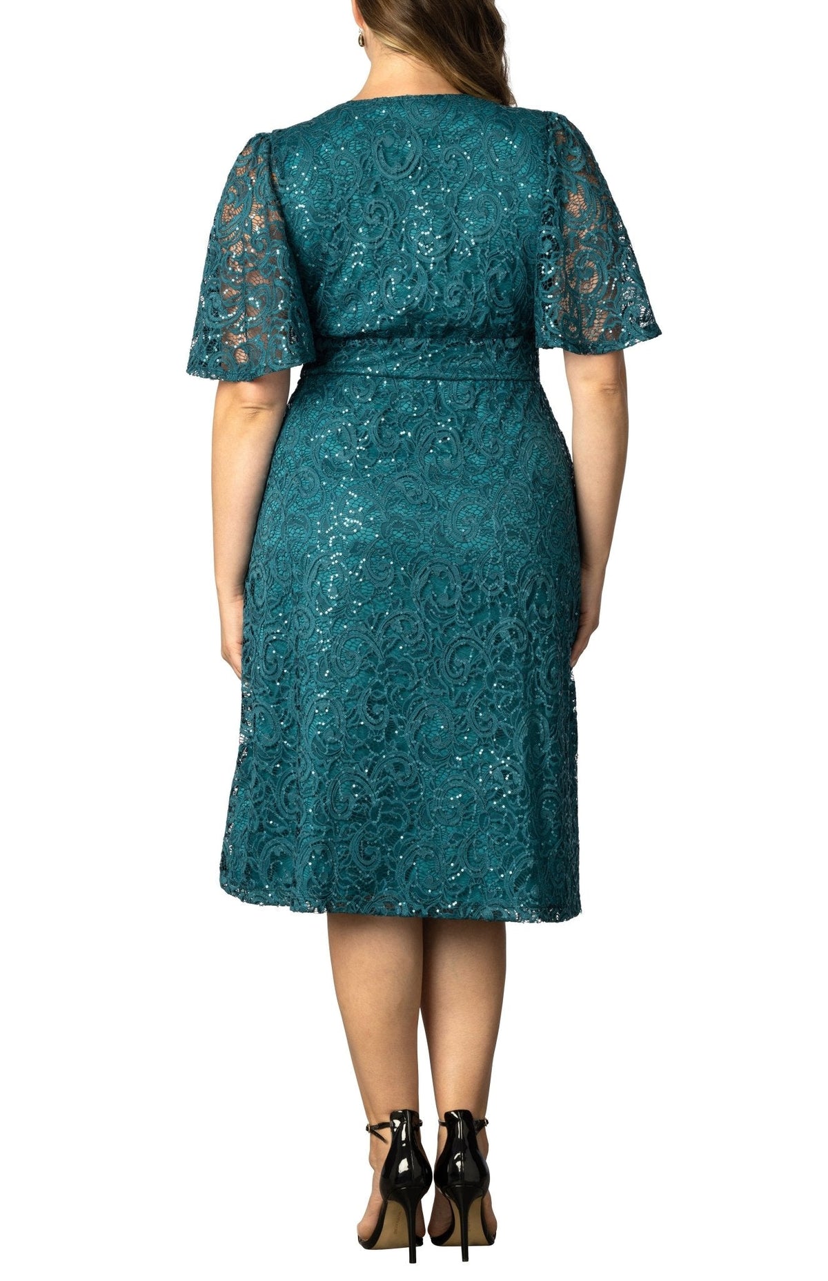 Dressbarn Trending | Starry Sequined Lace Cocktail Dress - Plus