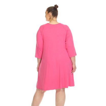 Dressbarn Recommended | Criss Cross Neckline Swing Midi Dress - Plus