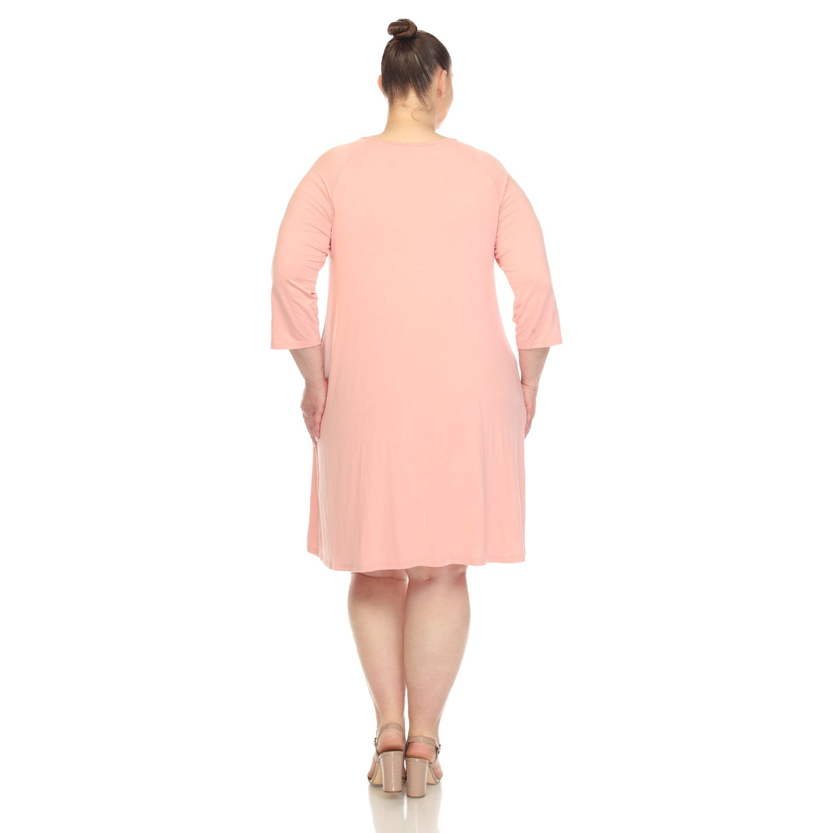 Dressbarn Recommended | Criss Cross Neckline Swing Midi Dress - Plus
