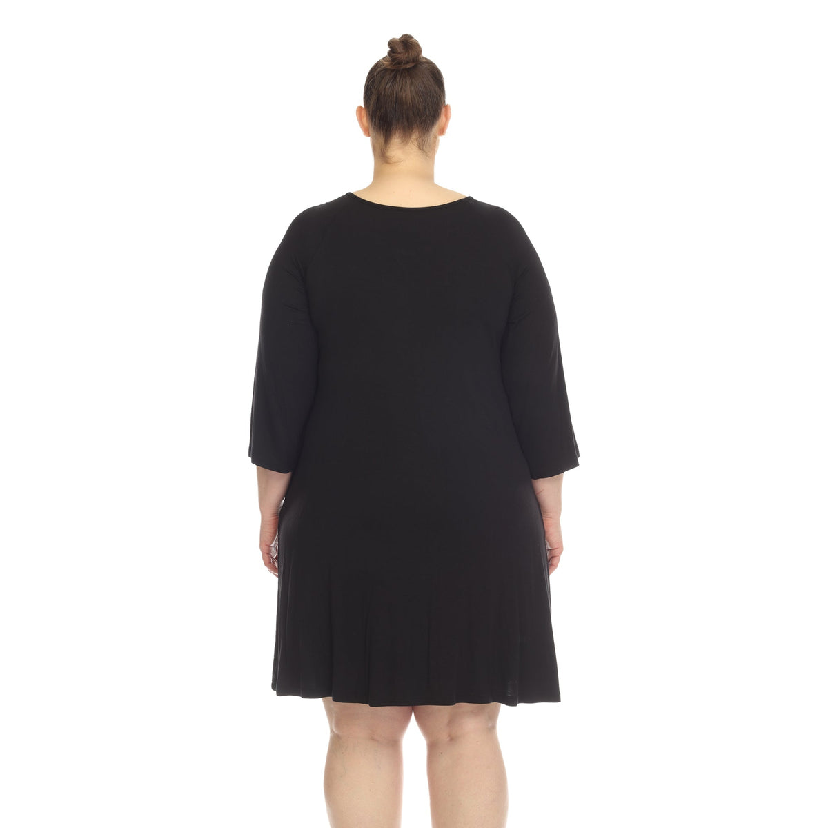 Dressbarn Recommended | Criss Cross Neckline Swing Midi Dress - Plus