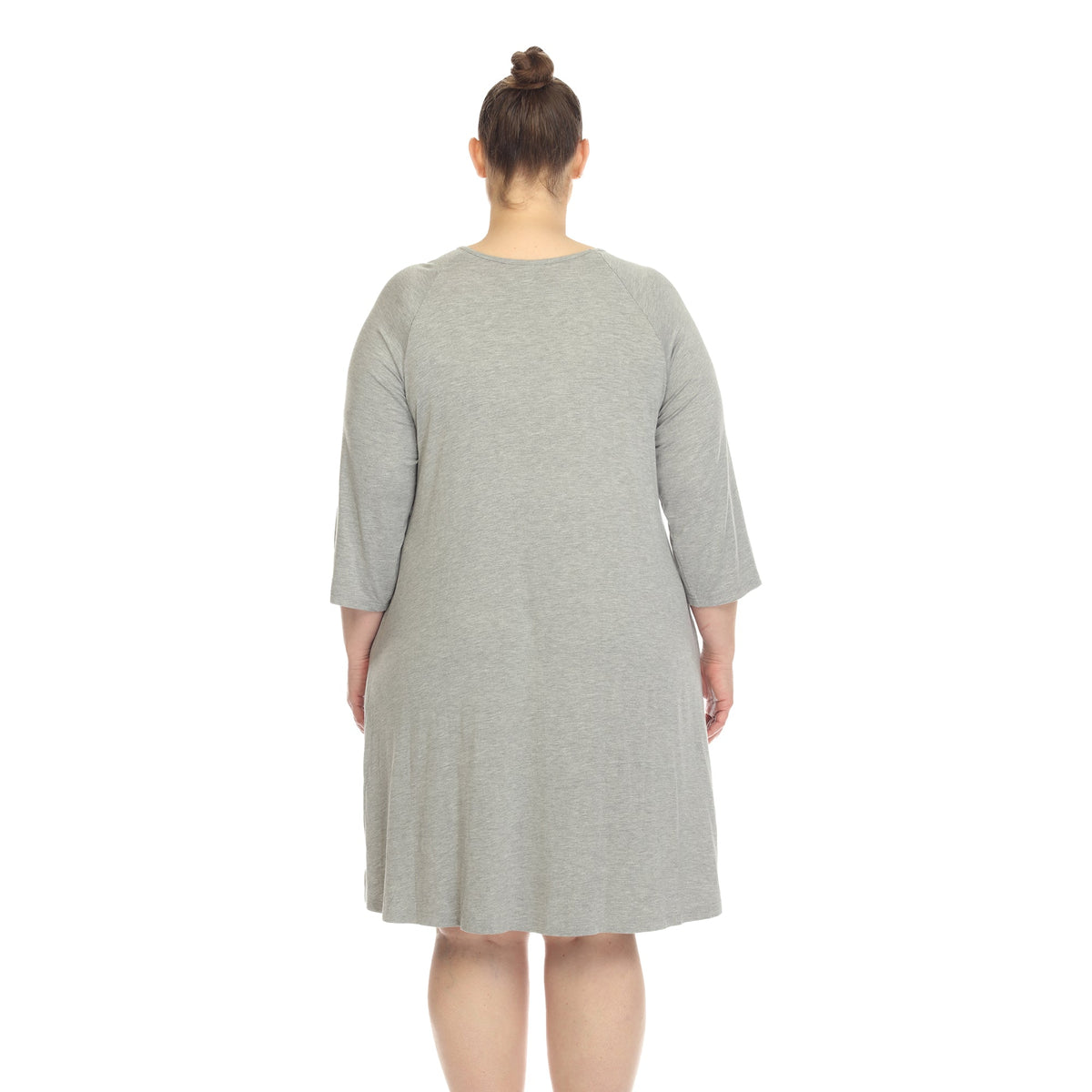 Dressbarn Recommended | Criss Cross Neckline Swing Midi Dress - Plus