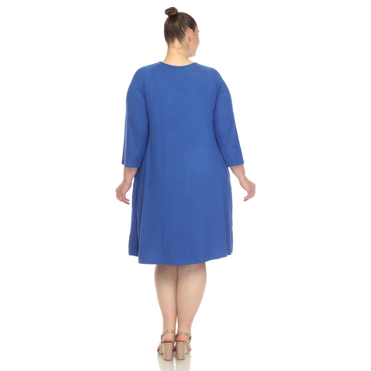 Dressbarn Recommended | Criss Cross Neckline Swing Midi Dress - Plus
