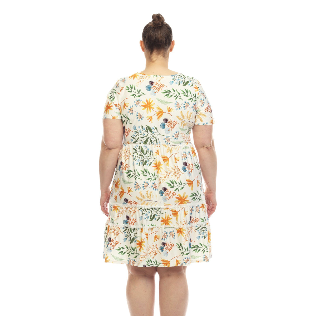 Dressbarn Premium | Floral Short Sleeve Knee Length Dress - Plus