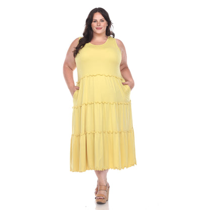 Dressbarn Recommended | Scoop Neck Tiered Midi Dress - Plus
