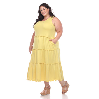 Dressbarn Recommended | Scoop Neck Tiered Midi Dress - Plus