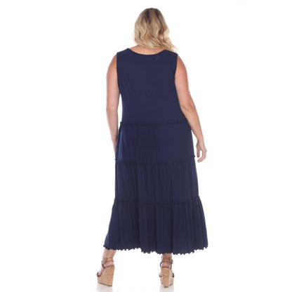 Dressbarn Recommended | Scoop Neck Tiered Midi Dress - Plus