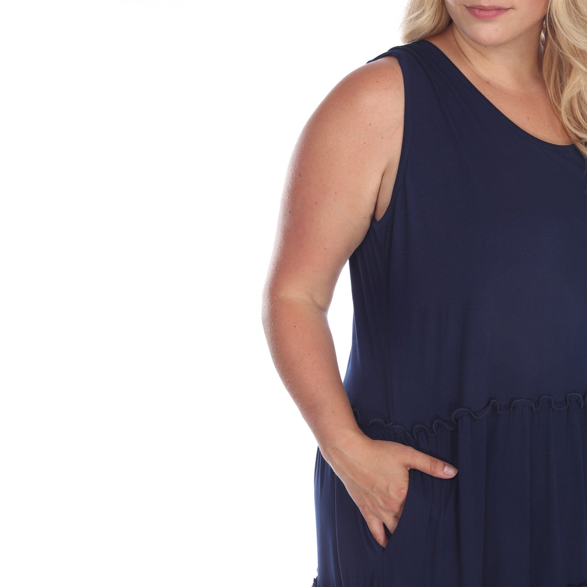 Dressbarn Recommended | Scoop Neck Tiered Midi Dress - Plus