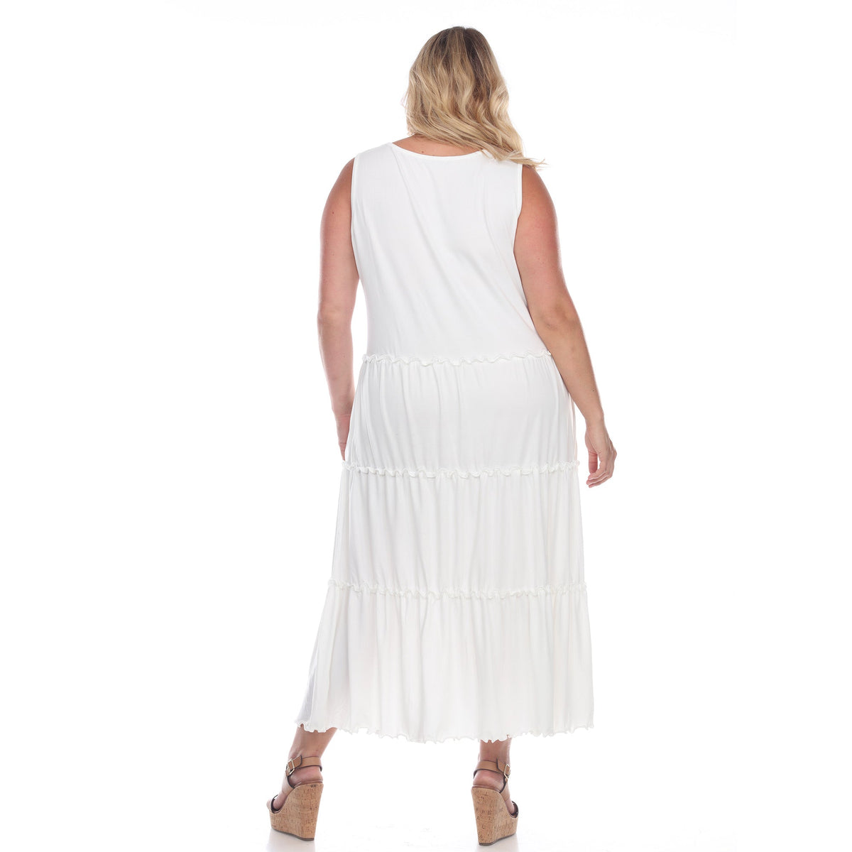 Dressbarn Recommended | Scoop Neck Tiered Midi Dress - Plus
