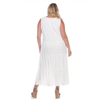 Dressbarn Recommended | Scoop Neck Tiered Midi Dress - Plus
