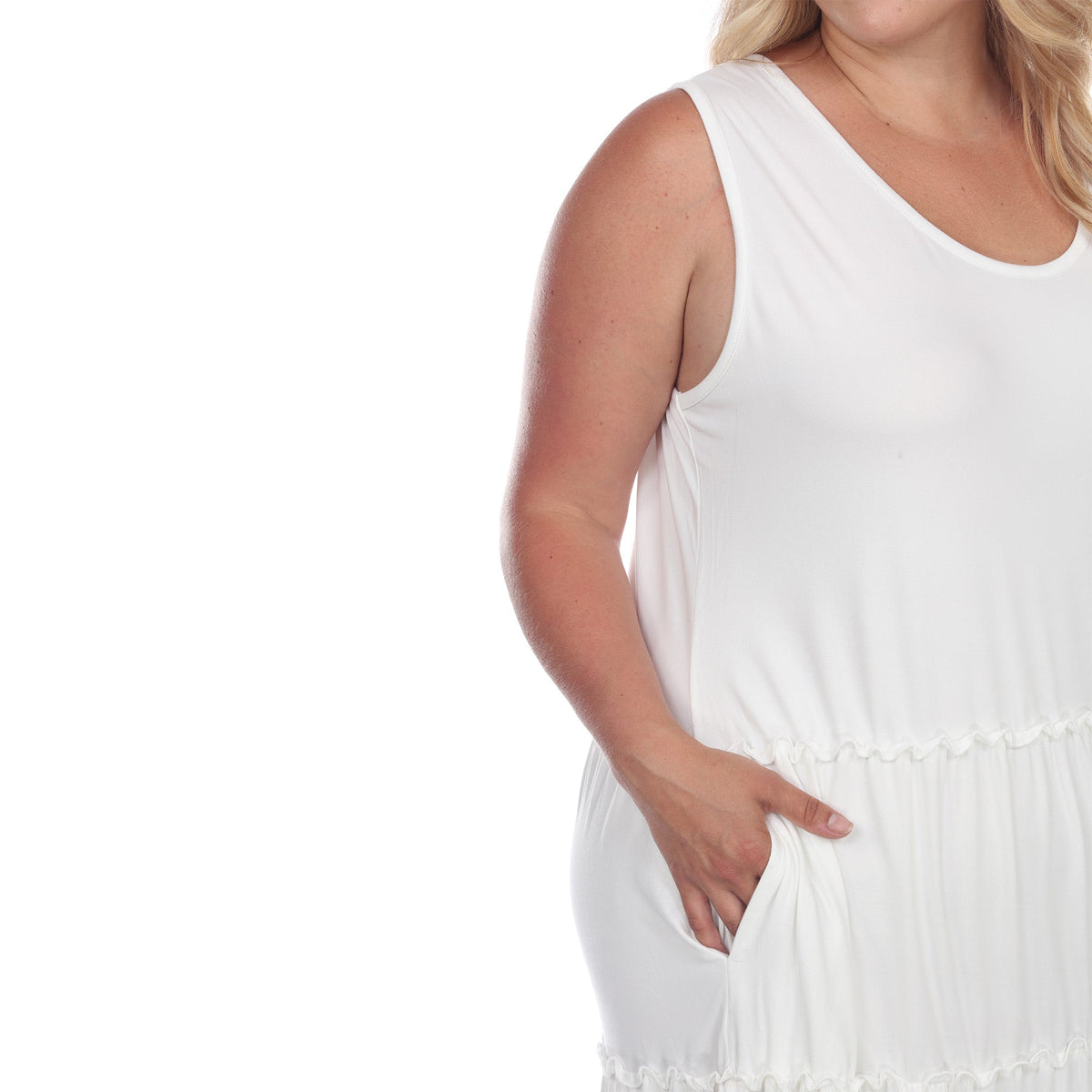 Dressbarn Recommended | Scoop Neck Tiered Midi Dress - Plus