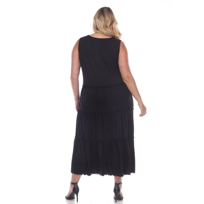 Dressbarn Recommended | Scoop Neck Tiered Midi Dress - Plus