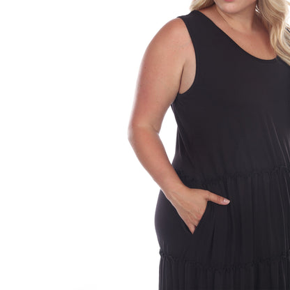 Dressbarn Recommended | Scoop Neck Tiered Midi Dress - Plus