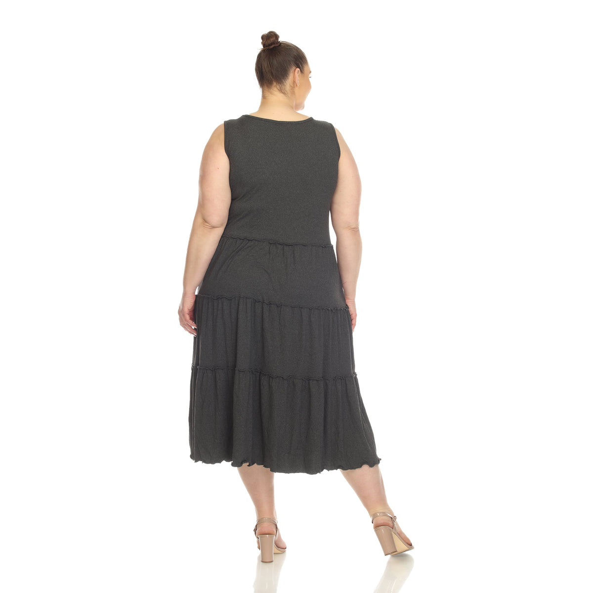 Dressbarn Recommended | Scoop Neck Tiered Midi Dress - Plus