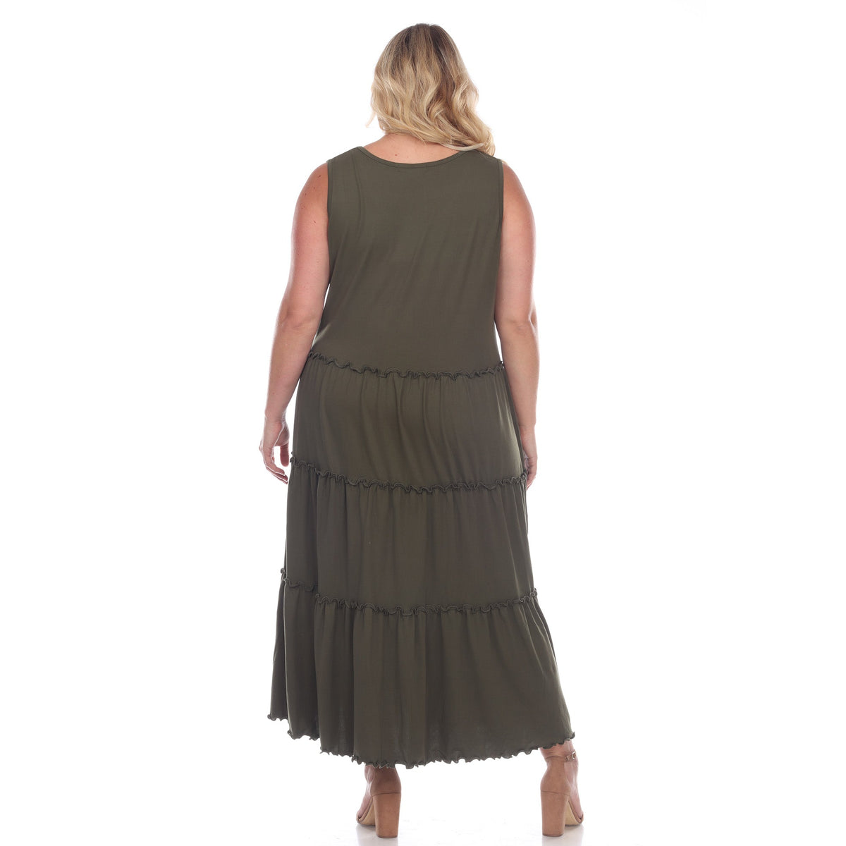 Dressbarn Recommended | Scoop Neck Tiered Midi Dress - Plus