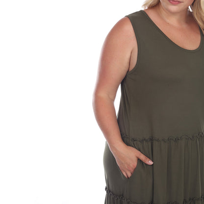 Dressbarn Recommended | Scoop Neck Tiered Midi Dress - Plus
