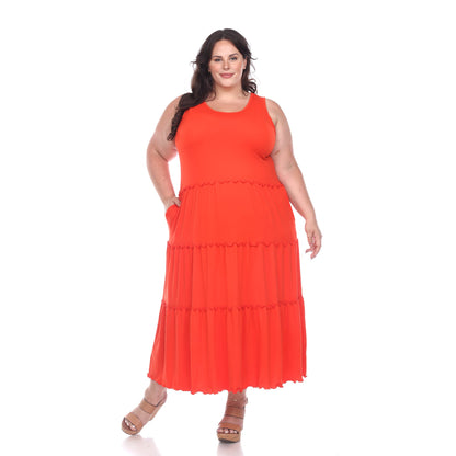 Dressbarn Recommended | Scoop Neck Tiered Midi Dress - Plus