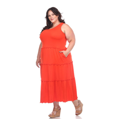 Dressbarn Recommended | Scoop Neck Tiered Midi Dress - Plus