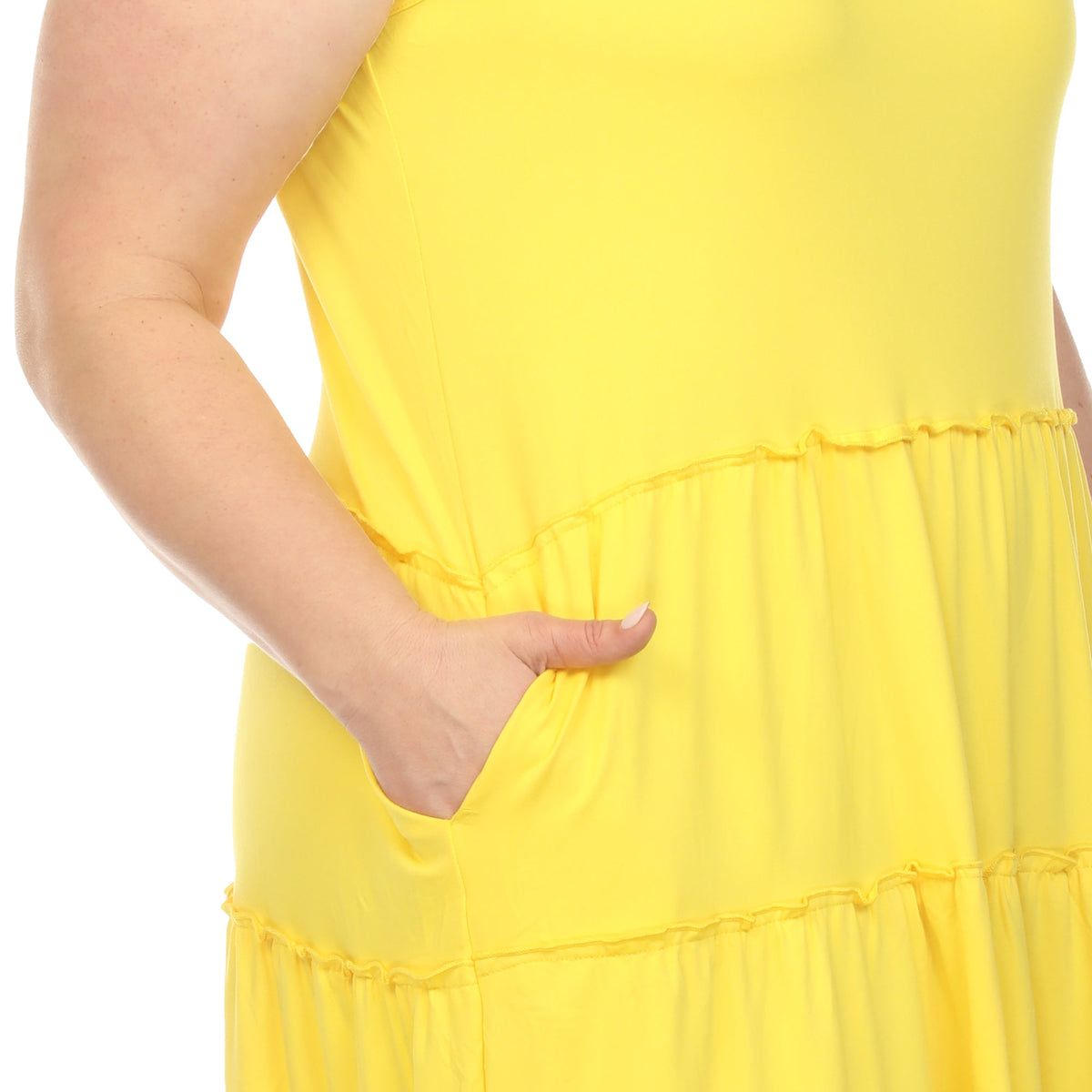 Dressbarn Recommended | Scoop Neck Tiered Midi Dress - Plus