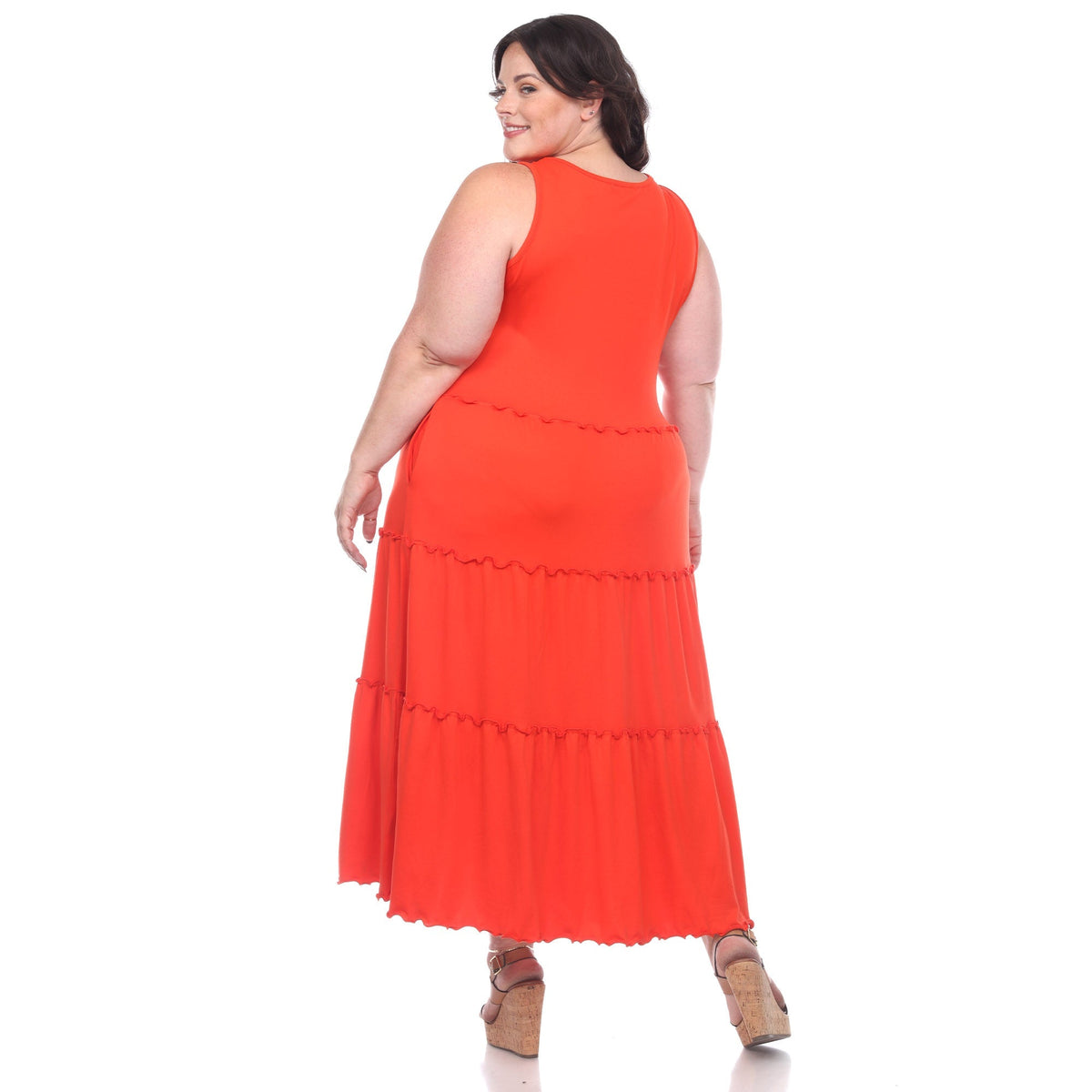 Dressbarn Recommended | Scoop Neck Tiered Midi Dress - Plus
