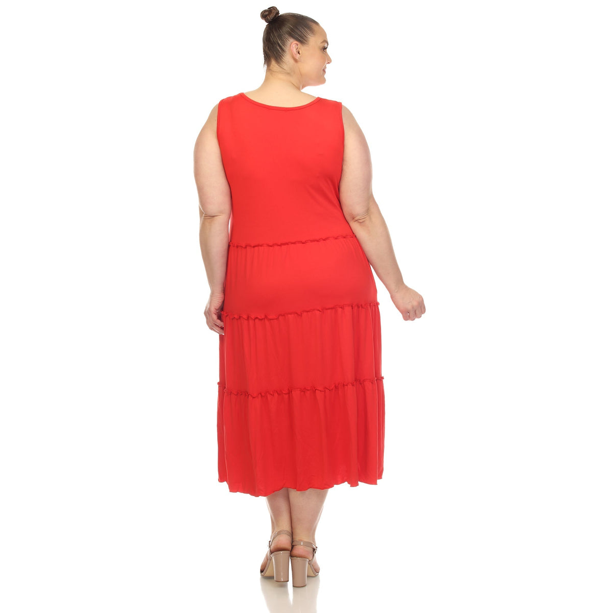 Dressbarn Recommended | Scoop Neck Tiered Midi Dress - Plus