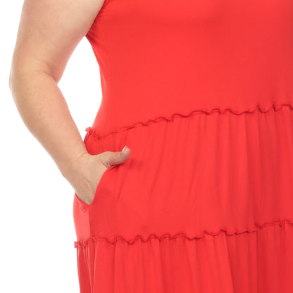 Dressbarn Recommended | Scoop Neck Tiered Midi Dress - Plus