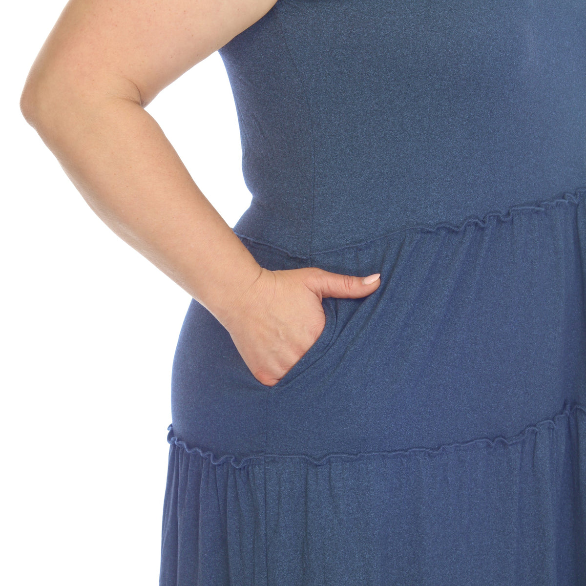 Dressbarn Recommended | Scoop Neck Tiered Midi Dress - Plus