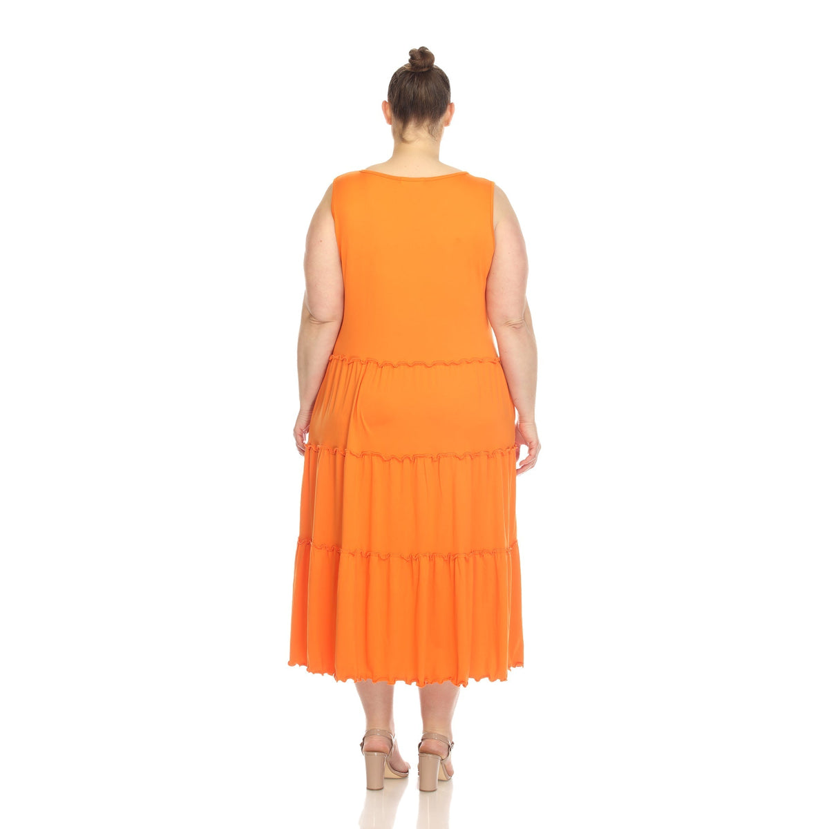 Dressbarn Recommended | Scoop Neck Tiered Midi Dress - Plus