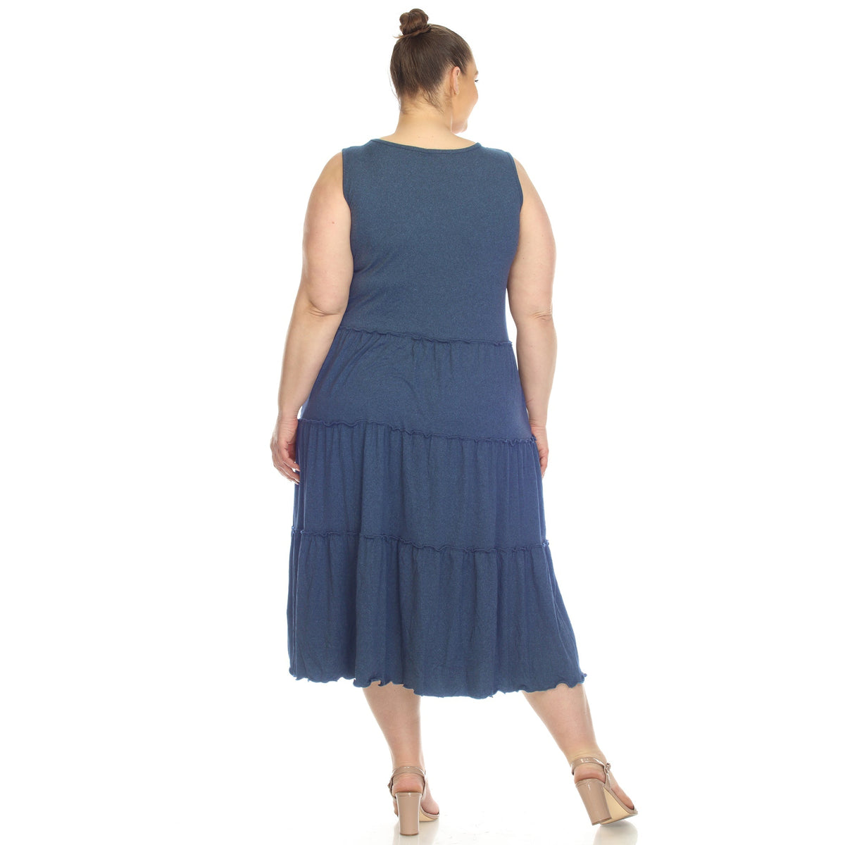 Dressbarn Premium | Plus Size Scoop Neck Tiered Midi Dress